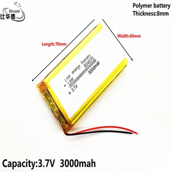 Добро качество на 3,7 В, 3000 mah 804070 Литровата енергийна Полимерна батерия, li-ion/li-ion батерия за tablet PC БАНКА, GPS, mp3, mp4