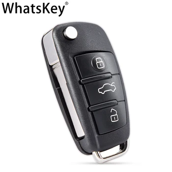 WhatsKey Дрехи-Високо Качество 3 Бутона Flip Автомобил Дистанционно Сгъваем Ключ На Кутията Във Формата На Миди Ключодържател Калъф За Ключ За Audi Q3 A4 A6