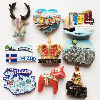 Светът На Магнит За Хладилник Пътуване Скандинавски Петица На Датската Русалка Швеция, Норвегия, Финландия, Исландия Плочки За Декорация На Дома