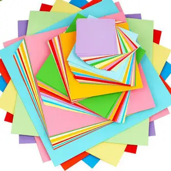 100ШТ Квадратна Хартия Оригами Момче направи си САМ Ръчно изработени Двустранен Цветен Изградена Занаят САМ Scrapbooking Украса на Изкуството Материал 2021