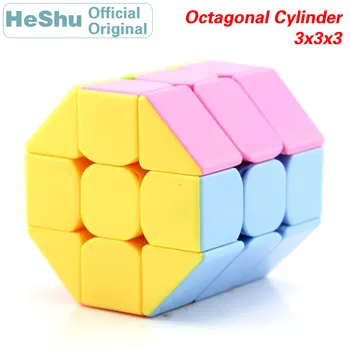 HeShu Осмоъгълна Колона Цилиндър Магически куб 3x3x3 3x3 Скоростни Криволичещи Пъзел Пъзели на Сложни Интелигентни Забавни Играчки