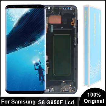 Оригинални LCD дисплей За Samsung Galaxy S8 Дисплей G950 G950F SM-G950F/DS G950fg LCD дисплей, Сензорен Дисплей Цифровизацията на Монтаж с Дефект