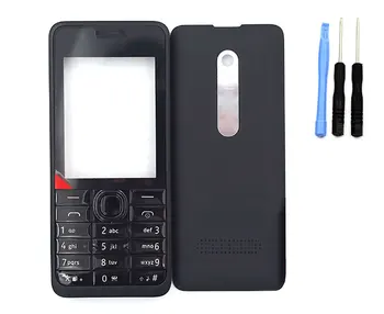 Черна Капак на Корпуса Калъф Клавиатура за Nokia 301 Asha N301 и Отвертка, Открити Инструменти