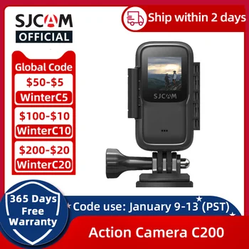 Екшън-камера SJCAM C200 4K 24FPS WiFi Гиростабилизатор Нощно Виждане до 40 М Водоустойчива Камера Мотоциклети Велосипеди Шлем Спортни Камери