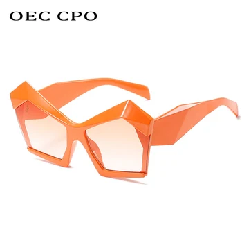 OEC CPO Реколта Дамски Слънчеви Очила с Кошачьим око, Ретро Очила, Оранжеви Очила, Дамски Нюанси, Пънк Слънчеви Очила, Дамски Маркови Дизайнерски