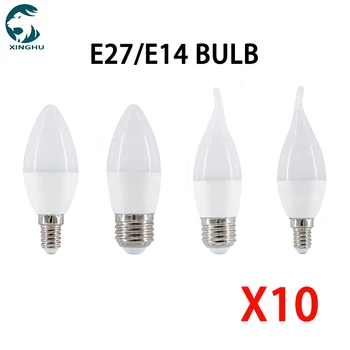 10шт 2022 НОВАТА Led Крушка E14 E27 LED Лампа lndoor Light 3W 6W 9W12W Led Свещ Лампа Домашен интериор Полилей AC220 Лампада 0