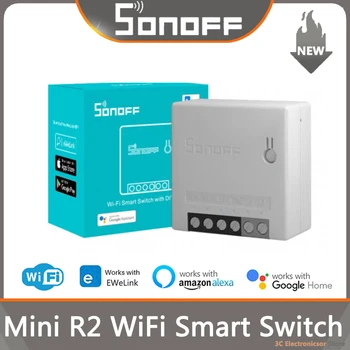 SONOFF Mini R2 САМ WiFi Интелигентен Превключвател, 2 Позиционна Таймер Безжични Ключове за Автоматизация на Умен Дом Работа С Алекса Google Home Приложение eWeLink