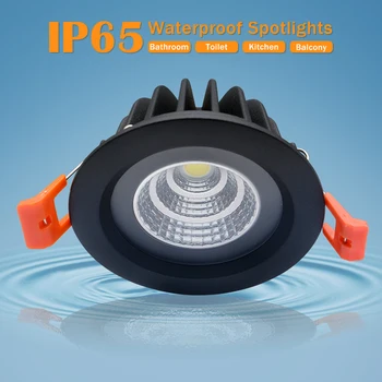 IP65 Точка осветление Led-Вградени Лампа Водоустойчив плафониери Стаен Светлина 5 W 7 W 12 W Точков Led Лампа за Баня, Тераса, Коридор