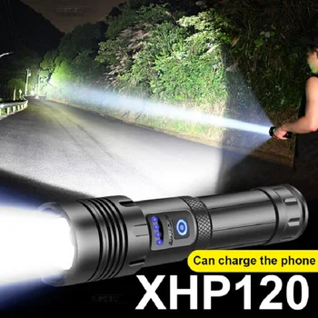 Най-новият XHP120 Мощен Led Фенерче Фенерчето XHP90 Висока Мощност Тактически фенер 18650 Акумулаторна батерия Usb Риболовна Светкавица