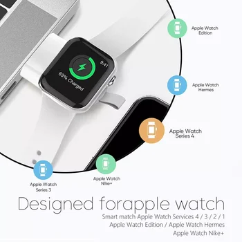 Магнитно зарядно устройство за смарт часа USB интерфейс за Apple Watch 1/2/3/4/5/6/7 / SE Бързо зареждане и преносимост