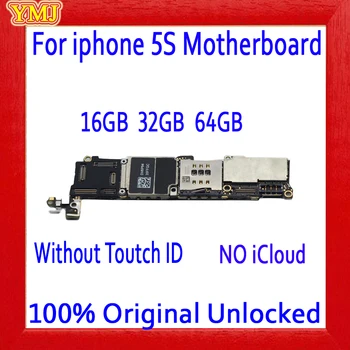 Добре тестван за дънната платка iphone 5S 16 GB/32 GB/64 GB с/без Touch ID, за логическа заплата iphone 5S система IOS, безплатен iCloud