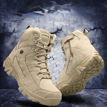 Мъжки обувки и нови Обувки Военен Тактически Swat Кожени Армейските Ботильоны за Пустинята Армията Мъжки Обувки Плюс Размер 2023