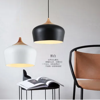 Мин Сен Хуан Скандинавски led лампа полилей креативна дървена алуминиева ресторанная Полилей с една глава