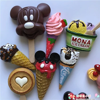 Клубнично-Шоколадов Сладолед Сладолед Popsicle Смола Магнит За Хладилник 1