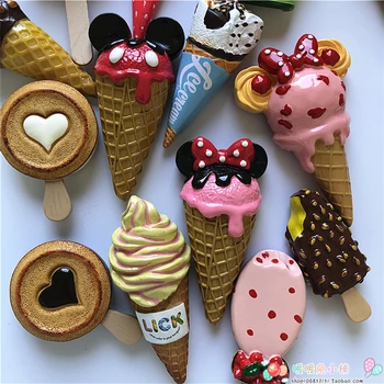 Клубнично-Шоколадов Сладолед Сладолед Popsicle Смола Магнит За Хладилник 2