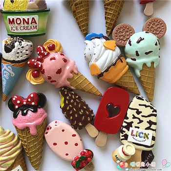 Клубнично-Шоколадов Сладолед Сладолед Popsicle Смола Магнит За Хладилник 3