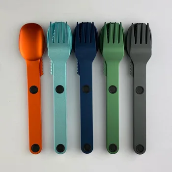 Открит Magware Магнитни Прибори за хранене Магнит Линк Набор от Прибори за хранене Преносим алуминиева сплав Прибори за хранене Вилица лъжица нож 2