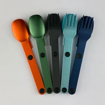 Открит Magware Магнитни Прибори за хранене Магнит Линк Набор от Прибори за хранене Преносим алуминиева сплав Прибори за хранене Вилица лъжица нож 5