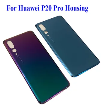 за Huawei P20 Pro Капак на Отделението за батерията Задната Стъклен Панел на Задната Врата Корпус, Калъф + Обектива на Камерата, Смяна На Huawei P20 Pro Капак на Отделението за батерията