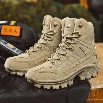 Военни Ботильоны Мъжки Улични Кожени Тактически Армейските Мъжки Обувки Армейските Ловни Работни Обувки За Мъже Ежедневни Обувки Bot Zapatos 1