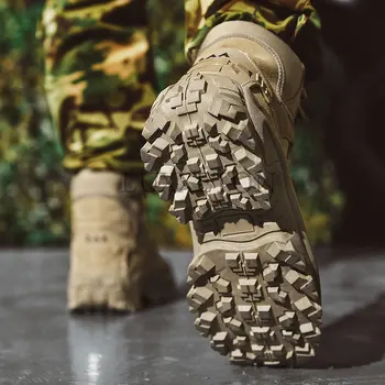 Военни Ботильоны Мъжки Улични Кожени Тактически Армейските Мъжки Обувки Армейските Ловни Работни Обувки За Мъже Ежедневни Обувки Bot Zapatos 2