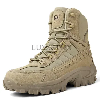 Военни Ботильоны Мъжки Улични Кожени Тактически Армейските Мъжки Обувки Армейските Ловни Работни Обувки За Мъже Ежедневни Обувки Bot Zapatos 3