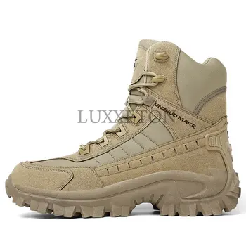 Военни Ботильоны Мъжки Улични Кожени Тактически Армейските Мъжки Обувки Армейските Ловни Работни Обувки За Мъже Ежедневни Обувки Bot Zapatos 4