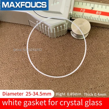 пластмасова бяла уплътнение за кристално стъкло, Вътрешен диаметър 25-34,5 мм Дебелина 0,4 височина 0,85 мм Детайли за часовници, Аксесоари за часа, 1 бр.