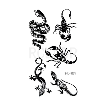 Водоустойчив Временна Татуировка Стикер Змия Скорпион Гущер Дизайн на Животните Флаш Татуировка Фалшива Татуировка на Ръката Ръка Боди-Арт за Жени Човек