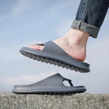 2022 модерен мъжки чехли, плажни джапанки в дебела подметка, удобни мъжки летни леки младежки джапанки