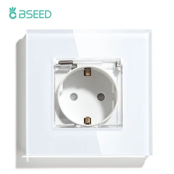 BSEED Водоустойчив Socket 16A 3 Цвята Електрически Стенни Изход Монокристаллическая Панел Електрически Контакт За Външна Кухня Баня