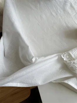 висококачествена Френска Бродерия Бяла Лейси Цвете Покривка за Украса на Сватбени Партита Памучен Плат Луксозна корица на Маса 5