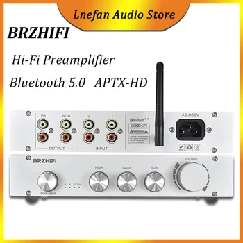 Предусилвател на звука BRZHIFI 2,0 2,1 Усилвател на Hi-Fi Bluetooth 5,0 Предусилвател APTX-HD С активен Почивните дни за усилване на субуфера
