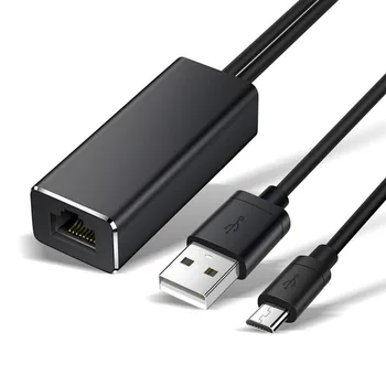 1 бр. 4 КЪМ USB към Ethernet Адаптер RJ-45 10/100 Mbit/s За Пожар TV Stick За Chromecast/ТЕЛЕВИЗИЯ с USB Кабел за Хранене Аксесоари