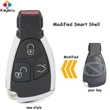 KEYECU Подмяна на Модифициран Smart-Дистанционно Ключ във Формата На Миди Калъф Корпус С 3 Бутона Режисьорски Ключодържател за Mercedes-Benz CLS C E S