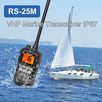 Най-новият RS-25M VHF Морска радиостанция Водоустойчива IP67 156.000-163.275 Mhz Преносима радиостанция с плаваща рацией Stadion Уоки Токи