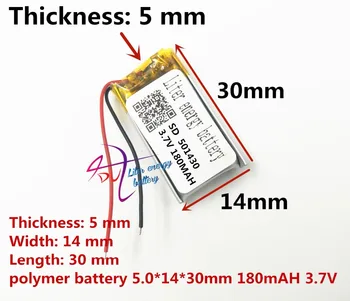 най-добрата марка батерии Размер 501430 3,7 180 mah Литиево-полимерна Батерия с Защитна цена За Цифрови Продукти Bluetooth Слушалки