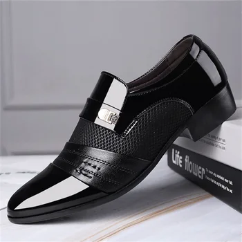 Най-новите италиански мъжки модел обувки, Модни луксозни булчински обувки-Oxfords, мъжки обувки-дерби, големи Размери 38-48, костюмная обувки, мъжки обувки 0