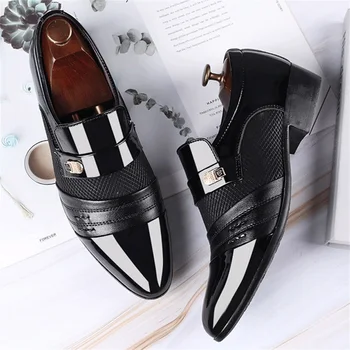 Най-новите италиански мъжки модел обувки, Модни луксозни булчински обувки-Oxfords, мъжки обувки-дерби, големи Размери 38-48, костюмная обувки, мъжки обувки 1
