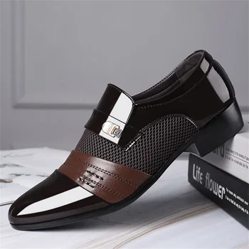 Най-новите италиански мъжки модел обувки, Модни луксозни булчински обувки-Oxfords, мъжки обувки-дерби, големи Размери 38-48, костюмная обувки, мъжки обувки 3