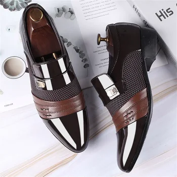 Най-новите италиански мъжки модел обувки, Модни луксозни булчински обувки-Oxfords, мъжки обувки-дерби, големи Размери 38-48, костюмная обувки, мъжки обувки 4