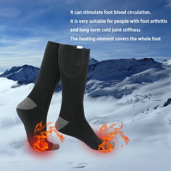 Електрически Памучни Чорапи С Подгряване, Мъжки И Дамски Чорапи С Топъл, Без Зареждане на батерията, Зимни Чорапи За Ски, Затопляне Чорапи За Краката