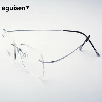 B титанови рамки за очила без рамки 858 ультралегкие мъжки дамски рамки за очила от чист титан мъжки оптични очила дамски рамки за очила