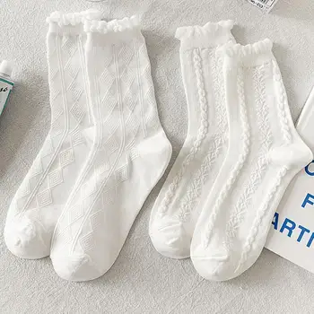 1 Чифт Бели Дантелен Чорапи в стил Лолита