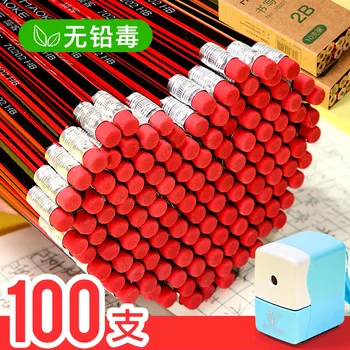 100 бр./лот дървен молив HB молива с гума детски молив за рисуване на училище english аксесоари
