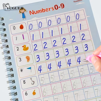 Ръчно написан на Английски Каллиграфический 3D Лаптоп Магическо Образование на Практика за Многократна употреба Канцеларски материали Азбука Математика Числови Книга Играчка за Бебе