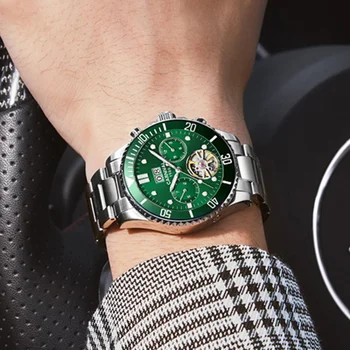 Carnival tourbillon мъжки часовник светещи луксозни маркови механични часовници мъжки напълно стоманени часовници reloj водоустойчив relogio montre 2019