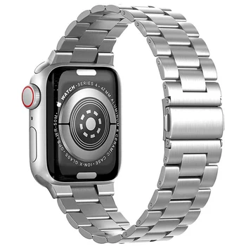 За Apple Watch band каишка серия S8/S7/6/5/4/3/2/1 40/ 44 мм 41/45 мм 38/42 мм и Каишка От неръждаема Стомана Iwatch метален Взаимозаменяеми Каишка 3