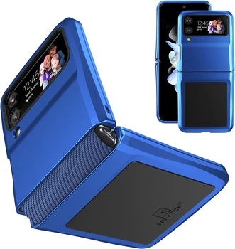 За Samsung Galaxy Z Flip 4 Метален Корпус със защита на Пантите за Galaxy Z Flip 4 5G 2022 Алуминиева Рамка Мека Гума Бронирана чанта за Носене