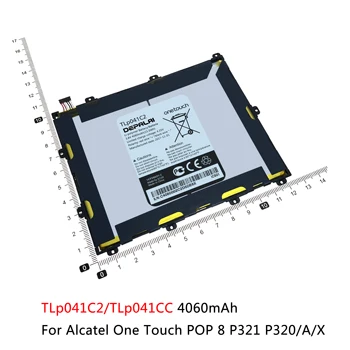 Акумулаторна батерия за таблет TLp041C2 TLp041CC TLp078A1 За Alcatel OneTouch POP 8 P320A Батерия За Таблет Telus Литиево-Полимерни Сменяеми Батерии
